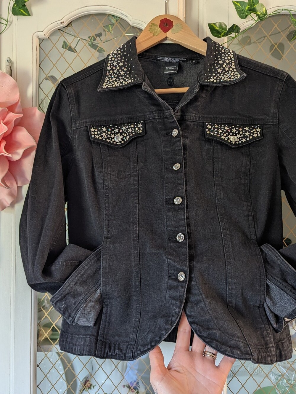 💎✨Celestial Swarovski Crystal Sparkling Star Fairycore Embellished Denim Jacket - Picture 7 of 14